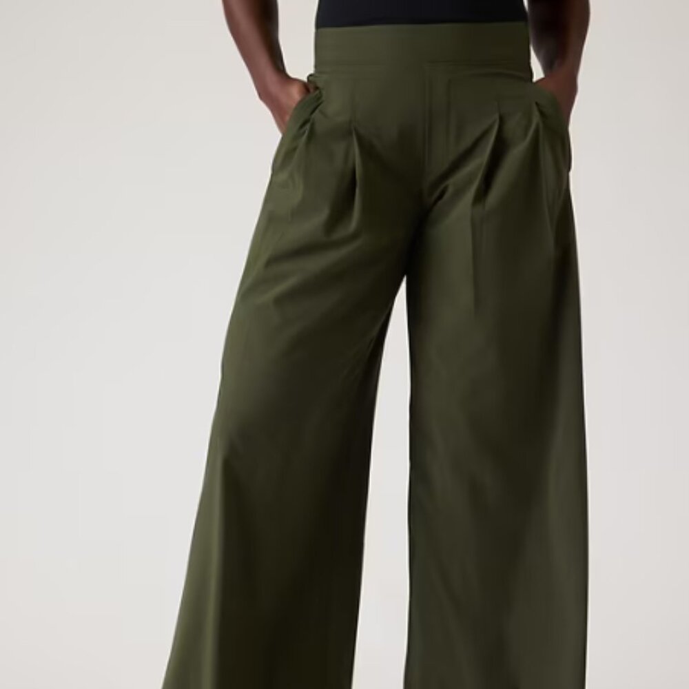 006 - NWT Athleta Brooklyn Heights Pleated Wide Leg Pant Size 10P